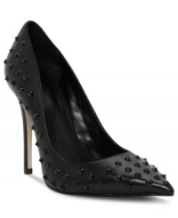 Dangerous style ahead. Truth or Dare by Madonna's Cesis pumps feature dramatic studs all along the vamp and a sexy pointed toe. Dangerous style ahead. Truth or Dare by Madonna's Cesis pumps feature dramatic studs all along the vamp and a sexy pointed toe.