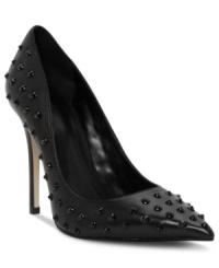 Dangerous style ahead. Truth or Dare by Madonna's Cesis pumps feature dramatic studs all along the vamp and a sexy pointed toe.