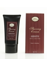 The Art of Shaving Shaving Cream protects the skin from irritation and razor burn. Rich with glycerin, coconut oil and essential oils, the Shaving Cream leaves your skin smooth and moisturized. For optimum results: Prepare your skin with Sandalwood Pre-Shave Oil. Apply Sandalwood Shaving Cream with Shaving Brush to generate a rich warm lather, soften and lift the beard, open pores, bring sufficient water to the skin and gently exfoliate. Soothe, refresh and regenerate the skin after shaving with Sandalwood After-Shave Balm. The Art of Shaving Shaving Cream protects the skin from irritation and razor burn. Rich with glycerin, coconut oil and essential oils, the Shaving Cream leaves your skin smooth and moisturized. For optimum results: Prepare your skin with Sandalwood Pre-Shave Oil. Apply Sandalwood Shaving Cream with Shaving Brush to generate a rich warm lather, soften and lift the beard, open pores, bring sufficient water to the skin and gently exfoliate. Soothe, refresh and regenerate the skin after shaving with Sandalwood After-Shave Balm.