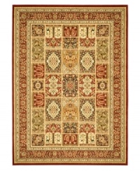 For decor that demands attention. This Safavieh area rug features an intricate patchwork pattern that encapsulates the beauty and detail of time-honored Persian designs. Highlighted in welcoming red tones and crafted from soft polypropylene, this rug radiates timeless allure with the added convenience of easy-care construction. For decor that demands attention. This Safavieh area rug features an intricate patchwork pattern that encapsulates the beauty and detail of time-honored Persian designs. Highlighted in welcoming red tones and crafted from soft polypropylene, this rug radiates timeless allure with the added convenience of easy-care construction.