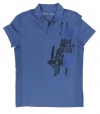 Calvin Klein Men's Body Slim Fit Graphic V-neck Polo Shirt