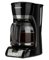 Let hot, flavorful coffee be your wake-up call. This Black & Decker coffee maker features a fully programmable clock/timer that lets you wake up each morning to the aroma of a fresh, eye-opening brew. One-year warranty. Model DCM2160B. Let hot, flavorful coffee be your wake-up call. This Black & Decker coffee maker features a fully programmable clock/timer that lets you wake up each morning to the aroma of a fresh, eye-opening brew. One-year warranty. Model DCM2160B.
