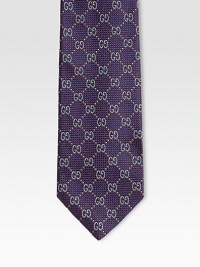 Signature GG pattern woven in superior Italian silk.About 3.1 wideSilkDry cleanMade in Italy