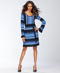 Couture-inspired zigzag knit gives INC's dress a sophisticated feel. Pair it with boots or heels to complete the look. Couture-inspired zigzag knit gives INC's dress a sophisticated feel. Pair it with boots or heels to complete the look.
