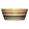 Origo's bold striped pattern adds a colorful accent to any table, and its pieces combine perfectly with other Iittala tableware to bring ambiance and upscale sophistication to any meal. Origo's timeless style and infinitely combinable form is a perfect example of lasting, functional design that transcends trends.