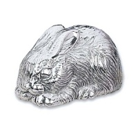 Simply adorable, the Bunny music box from Reed & Barton features a wonderfully detailed baby bunny handcrafted in silverplate and plays Rock-a-Bye Baby. It's the perfect collectible for music lovers. Simply adorable, the Bunny music box from Reed & Barton features a wonderfully detailed baby bunny handcrafted in silverplate and plays Rock-a-Bye Baby. It's the perfect collectible for music lovers.