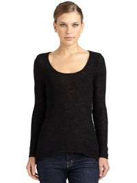 THE LOOKOpen weave designScoopneckLong sleevesHi-lo hemTHE FITAbout 28 from shoulder to hemTHE MATERIAL68% viscose/32% polyesterCARE & ORIGINDry clean or hand washImportedModel shown is 5'9½ (176cm) wearing US size Small.This item was originally available for purchase at Saks Fifth Avenue OFF 5TH stores. THE LOOKOpen weave designScoopneckLong sleevesHi-lo hemTHE FITAbout 28 from shoulder to hemTHE MATERIAL68% viscose/32% polyesterCARE & ORIGINDry clean or hand washImportedModel shown is 5'9½ (176cm) wearing US size Small.This item was originally available for purchase at Saks Fifth Avenue OFF 5TH stores.