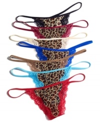 Your ferocious little secret. This mesh, lace and leopard-print G-string thong by JT Intimates packs a major style punch. Style #14293LTH Your ferocious little secret. This mesh, lace and leopard-print G-string thong by JT Intimates packs a major style punch. Style #14293LTH