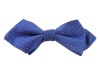100% Silk Woven Periwinkle and Gold Mini Dots Patterned Diamond Tip Self-Tie Bow Tie