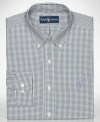 Square off. Crafted in a crisp check, this Polo Ralph Lauren shirt is a modern addition to your work wardrobe.