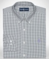 Square off. Crafted in a crisp check, this Polo Ralph Lauren shirt is a modern addition to your work wardrobe.