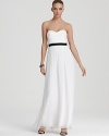 BCBGMAXAZRIA Gown - Strapless Contrast Waist