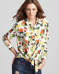 Master laid-back luxury with this silk Equipment blouse abloom with flora in bright citrus hues. Worn with distressed denim the look is relaxed and easy, just like your style sensibility. Master laid-back luxury with this silk Equipment blouse abloom with flora in bright citrus hues. Worn with distressed denim the look is relaxed and easy, just like your style sensibility.