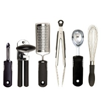 Stock your kitchen with this set of essential components, including such critical pieces as the sturdy can opener, efficient swivel peeler and handy-dandy grater, along with a fun ice cream scoop to boot. Stock your kitchen with this set of essential components, including such critical pieces as the sturdy can opener, efficient swivel peeler and handy-dandy grater, along with a fun ice cream scoop to boot.