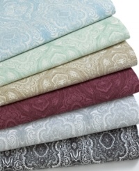 Vintage chic. Update your bed in a fresh new look with this expansive sheet set, boasting an intricate paisley design and four pillowcases for added convenience. Six fantastic color options makes this set a must-have. Vintage chic. Update your bed in a fresh new look with this expansive sheet set, boasting an intricate paisley design and four pillowcases for added convenience. Six fantastic color options makes this set a must-have.