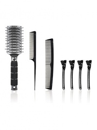 The professionally recommended tool kit for shaping smooth styles includes:Hair detangling vent brush Sectioning comb with pointy tip to make parting hair easy All purpose comb to use alongside the iron to distribute Four sectioning clips hair evenly through plates DUE TO HIGH DEMAND, A CUSTOMER MAY ORDER NO MORE THAN 6 UNITS OF THIS ITEM EVERY THIRTY DAYS. The professionally recommended tool kit for shaping smooth styles includes:Hair detangling vent brush Sectioning comb with pointy tip to make parting hair easy All purpose comb to use alongside the iron to distribute Four sectioning clips hair evenly through plates DUE TO HIGH DEMAND, A CUSTOMER MAY ORDER NO MORE THAN 6 UNITS OF THIS ITEM EVERY THIRTY DAYS.