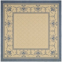 Safavieh Courtyard Collection CY0901-3101 Natural and Blue Indoor/Outdoor Square Area Rug, 6-Feet 7-Inch Safavieh Courtyard Collection CY0901-3101 Natural and Blue Indoor/Outdoor Square Area Rug, 6-Feet 7-Inch