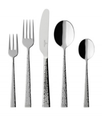 A hammered finish gives the Blacksmith flatware set from Villeroy & Boch a handcrafted feel, imparting a rustic, yet refined, simplicity. Fashioned in 18/10 stainless steel. A hammered finish gives the Blacksmith flatware set from Villeroy & Boch a handcrafted feel, imparting a rustic, yet refined, simplicity. Fashioned in 18/10 stainless steel.