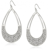 Jessica Simpson Silver Tone Pave Tear Drop Hoop Earrings Jessica Simpson Silver Tone Pave Tear Drop Hoop Earrings