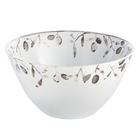 Inspired by the traditional symbol of peace and goodwill, a naturalistic olive branch motif is rendered in graphic detail on this assortment of fine porcelain dinnerware from Michael Aram. Inspired by the traditional symbol of peace and goodwill, a naturalistic olive branch motif is rendered in graphic detail on this assortment of fine porcelain dinnerware from Michael Aram.