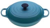 Le Creuset Signature Enameled Cast-Iron 3-1/2-Quart Round Braiser, Caribbean Le Creuset Signature Enameled Cast-Iron 3-1/2-Quart Round Braiser, Caribbean