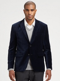 A soft velvet sportcoat exudes a quiet elegance, while a structured silhouette adds a timeless, tailored finish to every smart, well-assembled look.Button-frontChest welt, waist flap pocketsSide ventsFully linedCottonMachine washImported A soft velvet sportcoat exudes a quiet elegance, while a structured silhouette adds a timeless, tailored finish to every smart, well-assembled look.Button-frontChest welt, waist flap pocketsSide ventsFully linedCottonMachine washImported