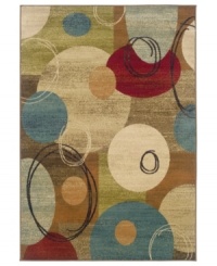 Bubble up some style with a sea of circles in muted hues, woven from soft polypropylene with a faded texture for a modern look with an air of antiquity. This area rug from Sphinx is crafted for superior stain resistance and durability, making it the ideal piece for high-traffic areas in your home. Bubble up some style with a sea of circles in muted hues, woven from soft polypropylene with a faded texture for a modern look with an air of antiquity. This area rug from Sphinx is crafted for superior stain resistance and durability, making it the ideal piece for high-traffic areas in your home.