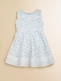 A plush cotton frock in an A-line silhouette is glamorized with a beautiful lace overlay in an elegant hue.ScoopneckSleevelessButton backTie-back waistFully linedCottonHand washImported Please note: Number of buttons may vary depending on size ordered. A plush cotton frock in an A-line silhouette is glamorized with a beautiful lace overlay in an elegant hue.ScoopneckSleevelessButton backTie-back waistFully linedCottonHand washImported Please note: Number of buttons may vary depending on size ordered.