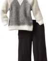 Splendid Littles Baby-Boys Newborn Charcoal French Terry Sweatshirt Set, Natural, 18-24 Months