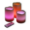 Primogiorno Battery Operated Flameless Color-changing LED Candle Light with Remote Control,3 Pieces Per Set, Enjoying Romance Atmosphere W/Your Lovers