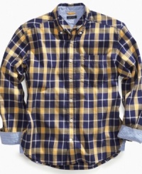 Dress him up in classic and cute style with this Tommy Hilfiger plaid shirt. Dress him up in classic and cute style with this Tommy Hilfiger plaid shirt.