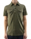 Lucky Brand Jeans Short Sleeve Olive Green Polo Shirt