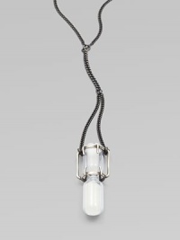 Keep up with the times in this unique hourglass pendant on a link chain. Sterling silverLength, about 22½Pendant size, about 2½Slip-on styleImported Keep up with the times in this unique hourglass pendant on a link chain. Sterling silverLength, about 22½Pendant size, about 2½Slip-on styleImported