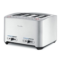 This smart toaster has a unique feature developed in response to consumer research - you can add just a touch of extra toasting time by pressing the A Bit More button. The bagel setting toasts only on one side for the ultimate soft/crispy result. With brushed stainless steel housing and a streamlined, soft-edged shape, this toaster looks great on the countertop. This smart toaster has a unique feature developed in response to consumer research - you can add just a touch of extra toasting time by pressing the A Bit More button. The bagel setting toasts only on one side for the ultimate soft/crispy result. With brushed stainless steel housing and a streamlined, soft-edged shape, this toaster looks great on the countertop.