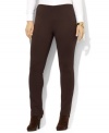 A slim, fitted leg creates a modern look on Lauren Ralph Lauren's flattering plus size Mani pant in sleek stretch jersey.