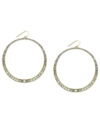 Vince Camuto proves to be very well rounded with these drop earrings. Crafted from gold-tone mixed metal, the pair dazzles with glass crystal pave accents. Approximate drop: 2-1/2 inches. Vince Camuto proves to be very well rounded with these drop earrings. Crafted from gold-tone mixed metal, the pair dazzles with glass crystal pave accents. Approximate drop: 2-1/2 inches.