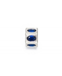 Dark blue cubic zirconia accents glam up the sterling silver rondelle bead. Donatella is a playful collection of charm bracelets and necklaces that can be personalized to suit your style! Available exclusively at Macy's. Dark blue cubic zirconia accents glam up the sterling silver rondelle bead. Donatella is a playful collection of charm bracelets and necklaces that can be personalized to suit your style! Available exclusively at Macy's.
