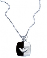 Emporio Armani Sterling Silver with Black Onyx Gemstone Necklace Emporio Armani Sterling Silver with Black Onyx Gemstone Necklace