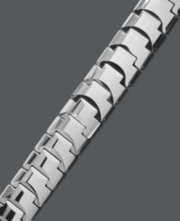 Precise style in geometric patterns. Men's bracelet features a shapely link design with a high-polish finish. Crafted in tungsten. Approximate length: 8-1/2 inches. Precise style in geometric patterns. Men's bracelet features a shapely link design with a high-polish finish. Crafted in tungsten. Approximate length: 8-1/2 inches.