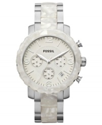Pops of pearlized color creates an alluring look to this Natalie collection watch, by Fossil. Pops of pearlized color creates an alluring look to this Natalie collection watch, by Fossil.