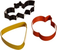Wilton Bat Candy Corn Pumpkin Metal Cookie Cutter Set Wilton Bat Candy Corn Pumpkin Metal Cookie Cutter Set