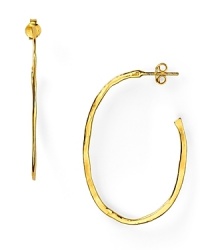 Going for the gold doesn't get more glamorous than with this pair of simply styled 18-karat vermeil hoops from Gorjana, which feature a slim, organic design. Going for the gold doesn't get more glamorous than with this pair of simply styled 18-karat vermeil hoops from Gorjana, which feature a slim, organic design.
