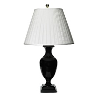 Stately and splendid, this lamp, fashioned in black acrylic with gold finish brings a resplendent quality to any room. Stately and splendid, this lamp, fashioned in black acrylic with gold finish brings a resplendent quality to any room.
