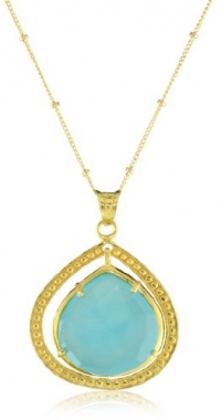 Coralia Leets Jewelry Design Riviera Collection Large Single Frame Necklace Pale Blue Chalcedony