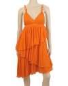 Jean Paul Gaultier Soleil Dress - Orange Tulle Tiered Dress Size S