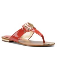 Reminiscent of the style of the French Riviera, the Alary sandals by Isola shine on with their glossy patent finish and sleek logo details. Reminiscent of the style of the French Riviera, the Alary sandals by Isola shine on with their glossy patent finish and sleek logo details.