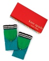 Extend a playful hand in kate spade new york's convertible, fingerless gloves with stripes and contrast colors.