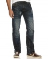 These Rocawear jeans have a cool wrinkled style for that worn-in look.