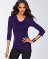 It doesn't get any better than this: INC's draped cowlneck top is the cornerstone of your casual wardrobe.