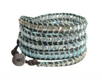 Chan Luu Crystal Light Azore Mix Natural Grey Leather Wrap Bracelet Chan Luu Crystal Light Azore Mix Natural Grey Leather Wrap Bracelet